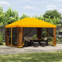 Sodo pavėsinė su šoninėmis sienelėmis 4 × 3 m Geltona