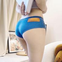 Women's Sexy Briefs Female Milk Silk Panties Mid-Waist Triangle Lingerie S
