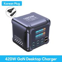 Ubigbuy 420W GaN Charger PPS PD3.1 140W USB Type C Charger Digital Display Fast Charging Station for MacBook 17 Samsung Korean Plug