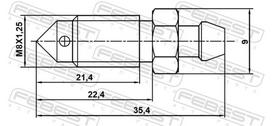 FEBEST Alsuoklio varžtas / vožtuvas, stabdžių apkaba brake bleeder screw 8870-007