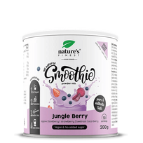 NATURE'S FINEST SMOOTHIE JUNGLE BERRY Natūralus mėlynių, braškių, burokėlių ir acai uogų glotnučio (smoothie) mišinys