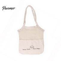 Breathable Canvas Bag Shopping Bag, Mesh Splicing Large Capacity Tote Reusable Stylish Casual Handbag Washable Grocery for And Daily Use Cotton 1pc