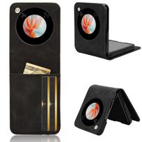 Suitable for ZTE Libero Flip2 protective case, Nubia Flip3 phone leather case, semi-separates card slot Zte Libero Flip/A304ZT/Nu juoda