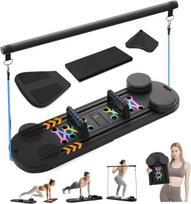 Daugiafunkcinė Pilates Reformer Core treniruočių platforma, juoda — treniruokliai, pilvo preso treniruotė, namų sporto salė, pasipriešinimo gumos, atsispaudimų lenta, fitneso aksesuarai, visų raumenų treniruotė