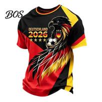 Men Football Fan T-shirt Soccer Fans T-shirt, German Team T-Shirt, 2026 World Sweat-wicking T-Shirt Tournament Cheer Tee, Stylish Apparel for Stadium L