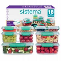 Sistema Klip It maisto indeliai, nepralaidūs ir sudedami vienas ant kito, su dangteliais, skirti sumuštiniams ir užkandžiams, be BPA, 9 indeliai.