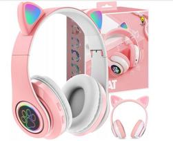 Ausinės cat ears y su bluetooth rožinės