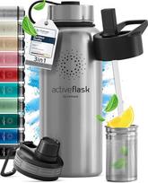 ACTIVE FLASK Nerūdijančio plieno gertuvė su šiaudeliu 950 ml, pilka