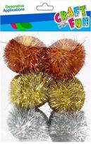 Dekoratyvinis ornamentas Pompon 6vnt/45mm Mix Brok Cf 12/96
