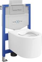Mexen Sofia paslėptų montavimo komplektas WC stovas Fenix XS-U su unitazu, blizgus baltas - 6853354XX00, 48 x 36 x 36,5 cm