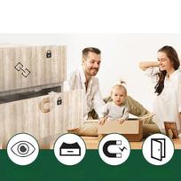 Magnetinis užraktas, apsauga spintelėms ir stalčiams, 12 vnt. + 3 raktai — vaikų saugos priemonės, baldų užraktas, spintelių apsauga, vaikų prekės, saugūs namai, montavimas be gręžimo, stalčių apsauga