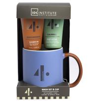 Rinkinys IDC Institute 4 elements: dušon želė, 50 ml + kūno losjonas, 50 ml + puodelis