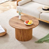 MDF kavos staliukas, 70 cm skersmens, romėnų kolonos dizainas, 1 vnt