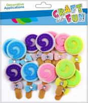 "Craft with Fun" lipnus veltinio dekoratyvinis ornamentas Lollipops 12vnt 12/288