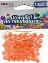 Sriegimo karoliukai oranžiniai + virvelė 8mm 16g - Brewis