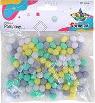 Poliesterio pomponai 10mm mišinys 120vnt - Titanum