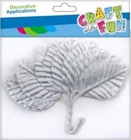 Sidabriniai lapai ant vielos 55cm 12vnt - Craft with Fun