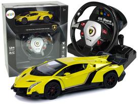 Radijo bangomis valdomas Lamborghini Veneno 1:24 geltonas