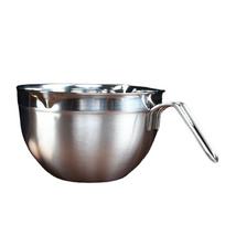Nerūdijančio plieno dubenys maišymui su rankena, silikoniniu dugnu, kiaušinių dubens kepimo įrankis, skirtas kepimui. without silicone bottom gray