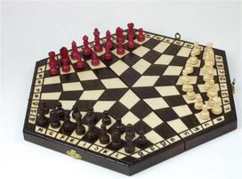Abino medinis 3 žaidėjų šachmatų rinkinys
