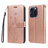 Compatible with Apple 14 Pro phone case, iPhone 16 phone leather case, Samsung S24 flip cover, Xiaomi iPhone 17 rožinio aukso spalvos