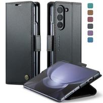 Suitable for Samsung Z Fold7 phone case, Z Fold6 card slot phone leather case, anti-theft protection cover Samsung Z Fold8（Z Fold8 juoda