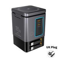 GaN 6 viename 105W magnetinis belaidis įkroviklio stovas 15W greitas belaidis įkrovimas stalinė doko stotelė iPhone16 15 14 13 Airpod