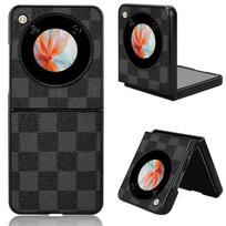 Suitable for ZTE Nubia Flip2 phone case ZTE Libero Flip protective cover with plaid leather pattern A304ZT Zte Libero Flip/A304ZT/Nu juoda