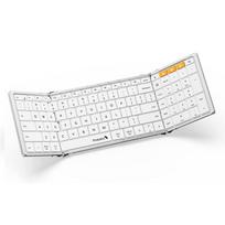 Folding Keyboards with Numeric Keypad Bluetooth Wireless Portable Silm Full-SizeT Foldable Keyboard for Travel Computer PC iPad balta