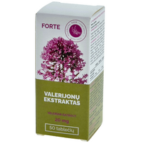 Valerijonų ekstraktas ELEVITA 20 mg FORTE, 50 tablečių