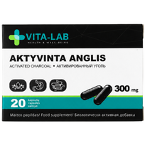 Aktyvinta anglis ELEVITA VITA-LAB 300 mg, 20 kapsulių