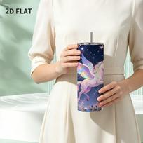 Straight Cup 591ml Pegasus Starry Sky Element Straw CupCommuter Car Cup Sliding Leakproof Cup Portable Cup Stainless Steel Car Tumbler Straight Cup 591ml