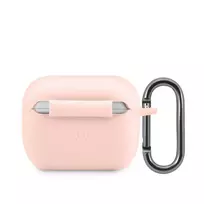 Lacoste Liquid Silicone Glossy Case with Printed Logo for AirPods Pro, Pink