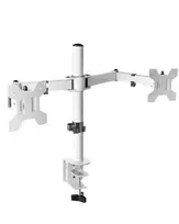 Mars Gaming MARM2W profesionalus dviejų monitorių laikiklis, spaustuvas, 8 kg, 33 cm (13 col.), 68,6 cm (27 col.), 100 x 100 mm, baltas