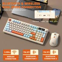 Freewolf T96 Gaming Wireless Keyboard and Mouse Supports dual-mode Bluetooth connectivity Compatible with PC and Mac devices mėlynė