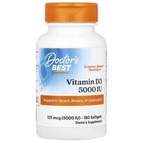 Doctor's Best Vitaminas D3 5000 TV - 180 minkštųjų gelių