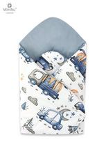 KIECZMERSKI Standartinis vystyklas 75x75 cm MIMINU DESIGN Mėlynos žaislinės mašinos 100% medvilnė