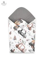 KIECZMERSKI Standintas vystyklas 75x75 cm MIMINU DESIGN Žaisliniai automobiliai, pilka, 100% medvilnė