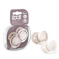 LOVI Dinaminis silikoninis čiulptukas 0-2m 2 vnt Baby Shower Girl