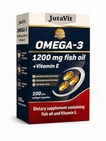 JutaVit žuvų taukai 1200 mg + vitaminas E, 100 kapsulių