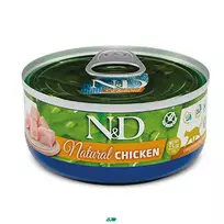 N&D Natural Cat Wet Chicken konservuotas pašaro papildas katėms, vištiena; 70g, 140g