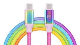 Laidas REAL-EL Premium USB Type-C – Type-C Rainbow 1m, vaivorykštės spalvos