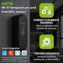 GreenBlue Outdoor WiFi Temperature and Humidity Sensor, Android/iOS, 3.0V DC, LR03x2, IP65, GB741GB741