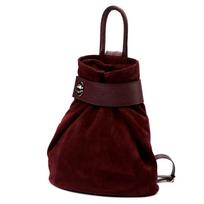 Luka 26-062 bordo spalvos odinė kuprinė