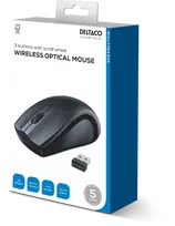 Belaidė optinė pelė DELTACO, USB imtuvas, 3 mygtukai su slinkties rankenėle, 1200 DPI, juoda / MS-811 / 1903434