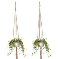 Pakabinamas gėlių stovas - 105 cm - Virvės kabykla - Macrame - Boho