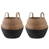 Vazonas su rankenomis 2 pcs Juoda Ø 32 x 32 cm 100% Jūros žolė