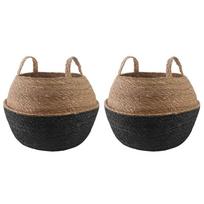 Vazonas su rankenomis 2 pcs Juoda Ø 45 x 36 cm 100% Jūros žolė