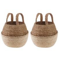 Vazonas su rankenomis 2 pcs Balta Ø 22 x 20 cm 100% Jūros žolė