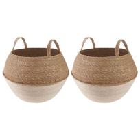 Vazonas su rankenomis 2 pcs Balta Ø 45 x 36 cm 100% Jūros žolė